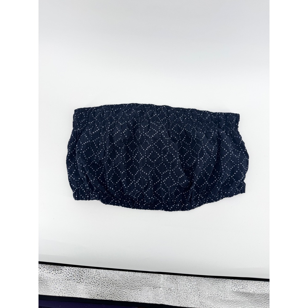 Universal Thread Navy Geo Smocked Cotton Tube Top NWT Size L